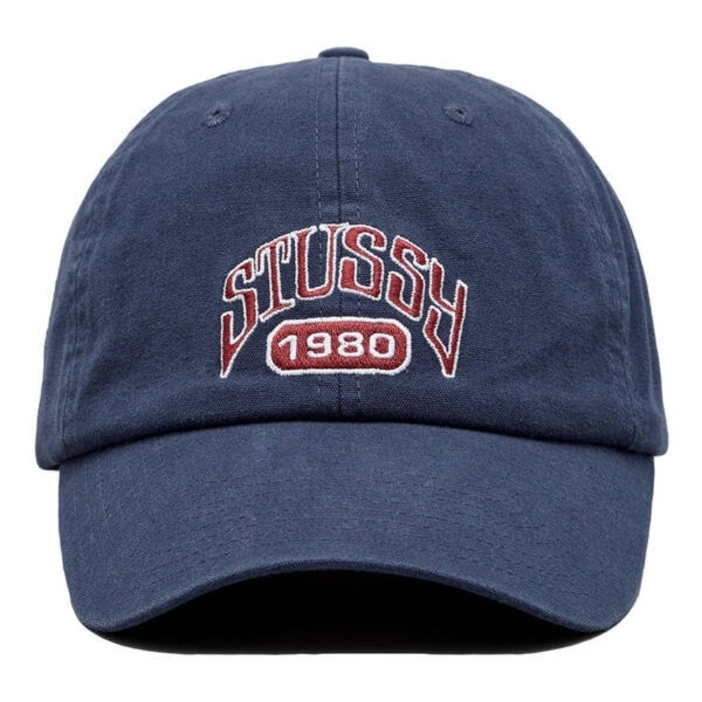 Navy Stüssy 1980 embroidered logo cap